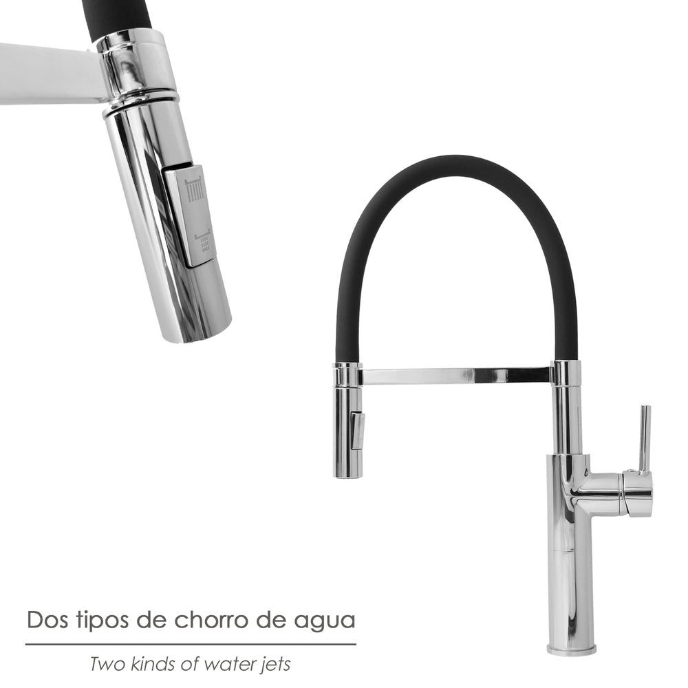Monocomando de lava-louças flexível com suporte de torneira flexível jato arejado, jato pulverizado. Torneira de cozinha, torneira alta, torneira de lava-louças