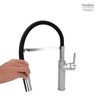 Monocomando de lava-louças flexível com suporte de torneira flexível jato arejado, jato pulverizado. Torneira de cozinha, torneira alta, torneira de lava-louças