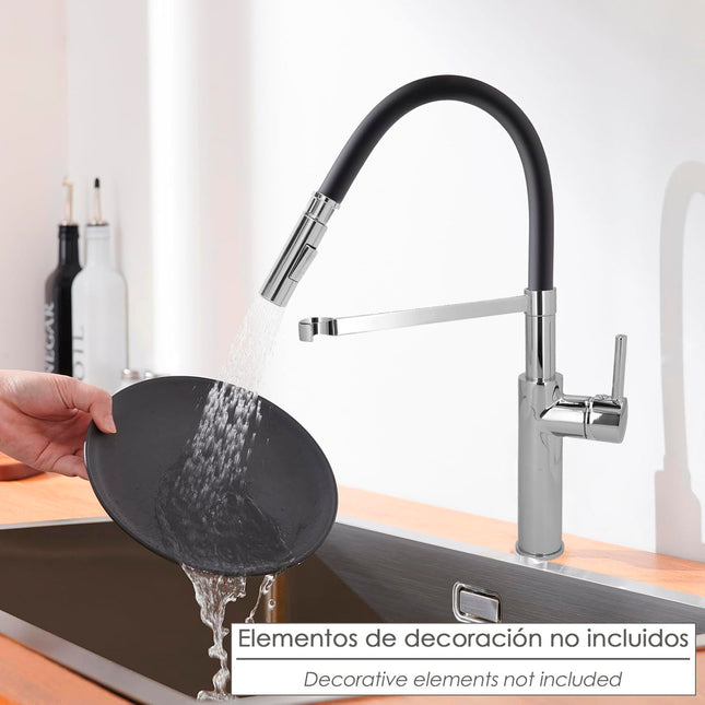Monomando fregadero flexible con soporte grifo flexible chorro aireado, chorro rociado. grifo cocina, grifo alto,grifo fregadero