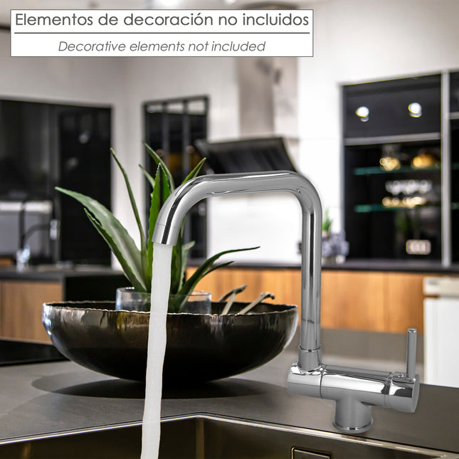 Monomando fregadero caño alto abatible. grifo 360º. chorro aireado, grifo cocina, grifo alto, grifo fregadero