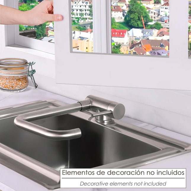 Monomando fregadero caño alto abatible. grifo 360º. chorro aireado, grifo cocina, grifo alto, grifo fregadero