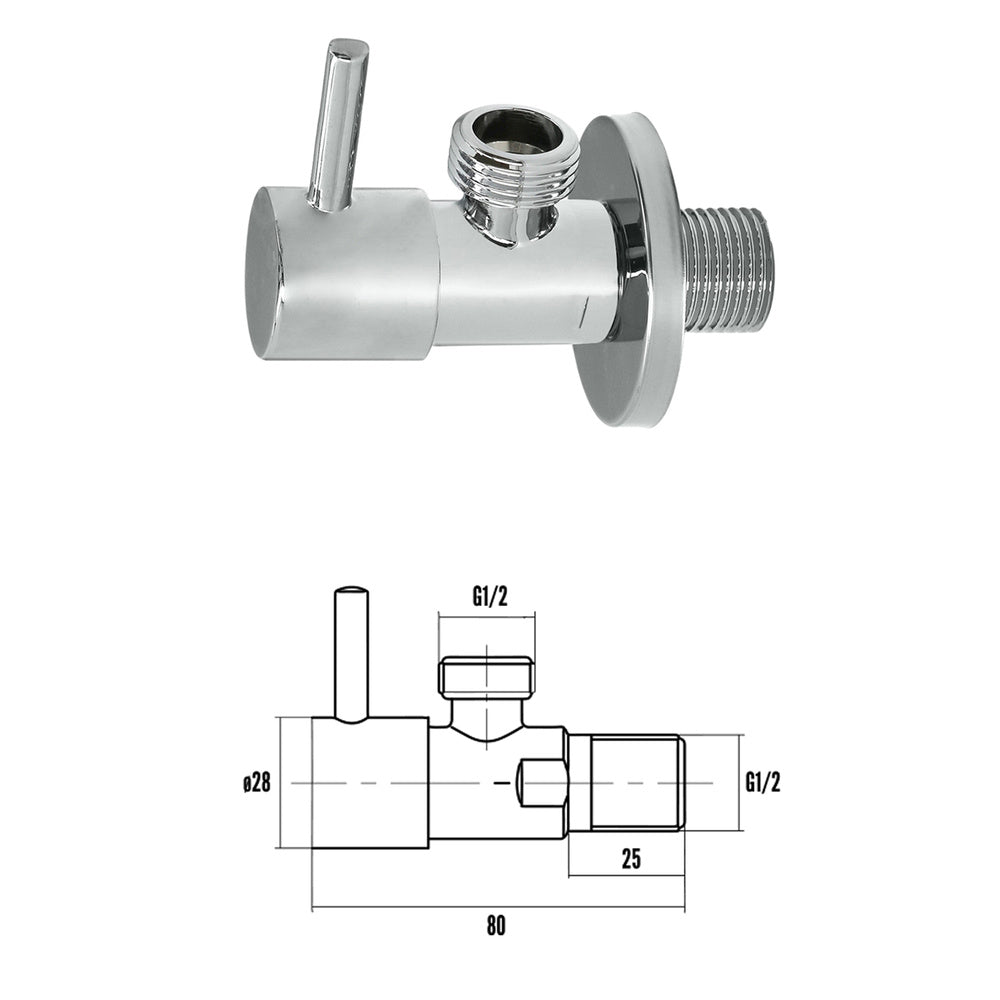 Ceramic quarter-turn valve 1/2" - 1/2"
