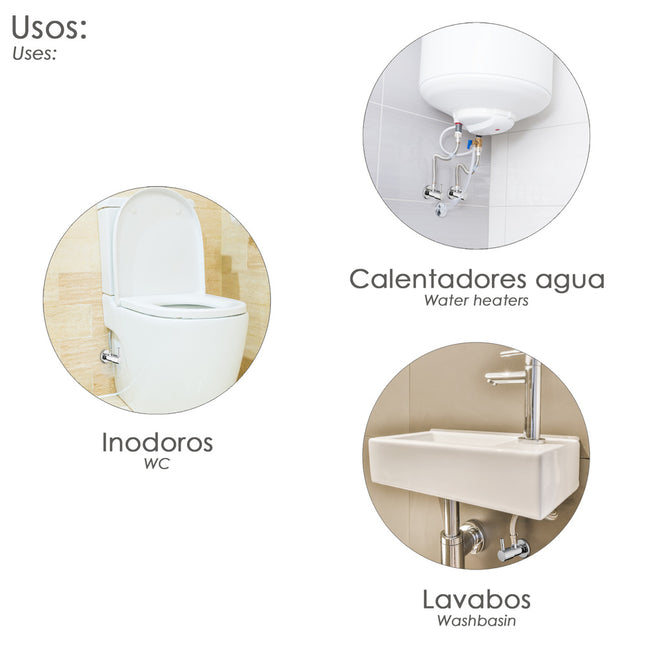 Llave de escuadra cerámica 1/2" - 3/8"