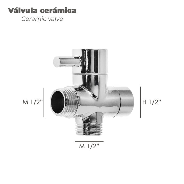 Ducha bidet WC con válvula cerámica h 1/2"  m 1/2" m 1/2"