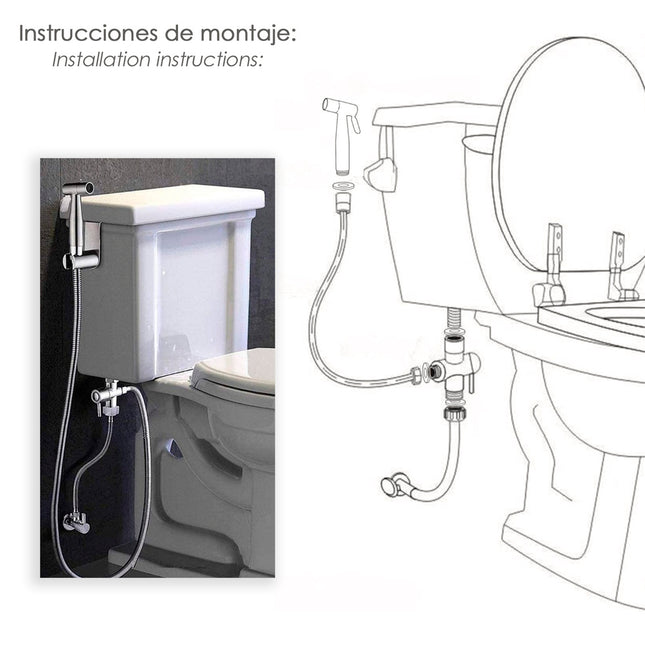 Ducha bidet WC con válvula cerámica h 1/2"  m 1/2" m 1/2"