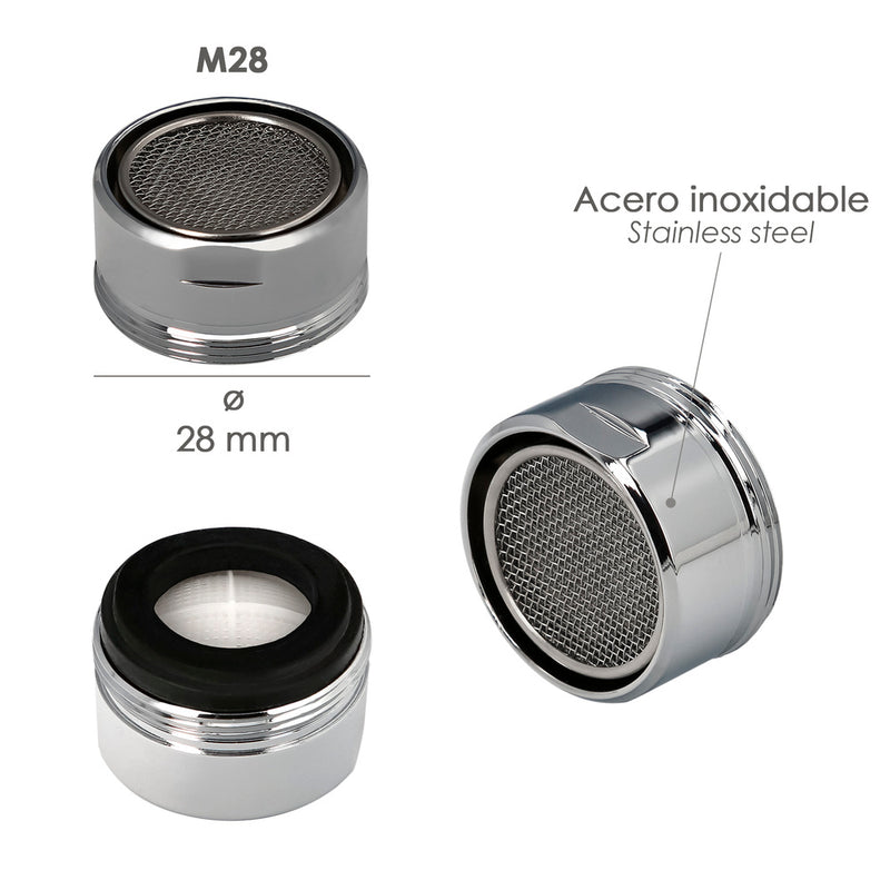 Atomizador grifos / monomando M28  (2 piezas) filtro aireador grifo, economizador de agua, difusor grifo, aireador economizador