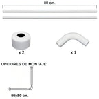 Barra para  cortina ducha universal aluminio blanco 80x80 cm