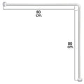 Barra para  cortina ducha universal aluminio blanco 80x80 cm