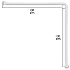 Barra para  cortina ducha universal aluminio blanco 80x80 cm