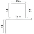Barra para  cortina ducha universal aluminio blanco 80 x 170 cm