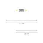 Barra extensível para cortina de duche, alumínio branco, 70 a 125 cm