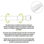 Barra extensível para cortina de duche, alumínio branco, 70 a 125 cm