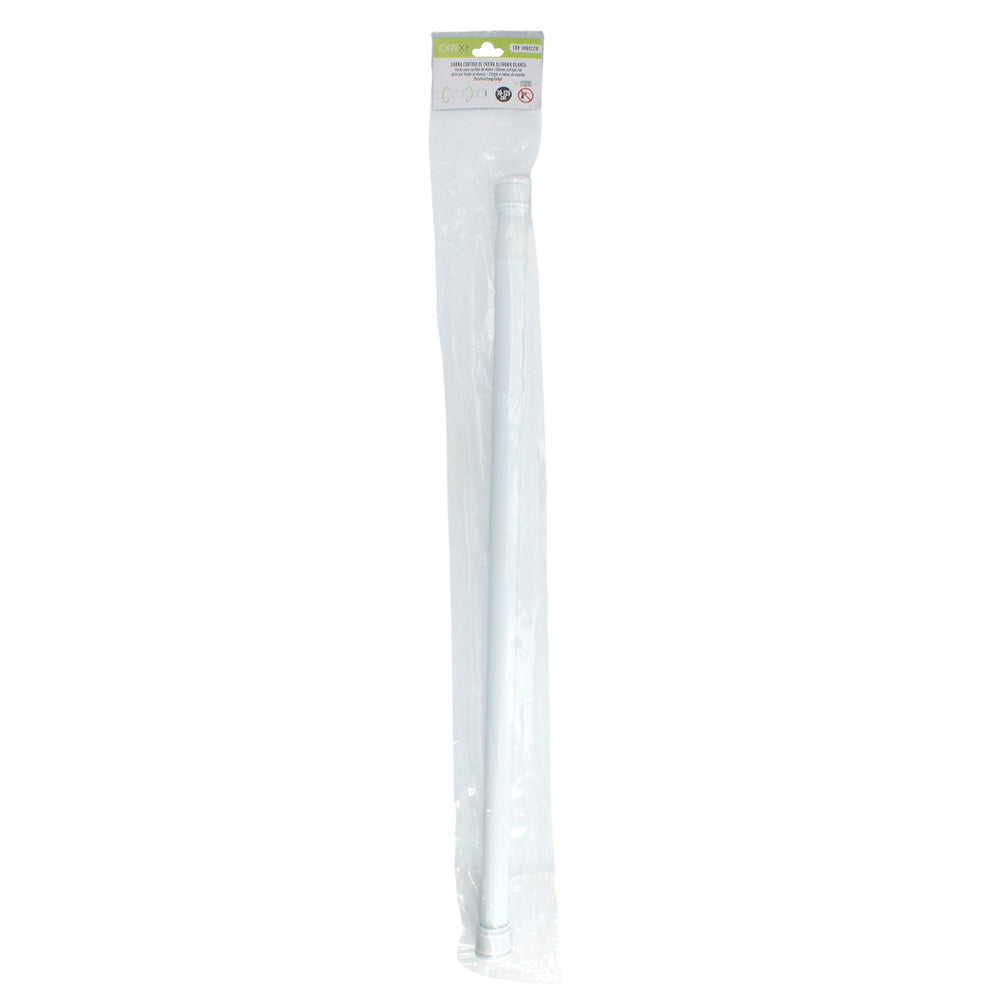 Extendable white aluminum shower curtain rod 70 to 125 cm