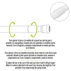 Barra extensível para cortina de duche, alumínio branco, 125 a 220 cm