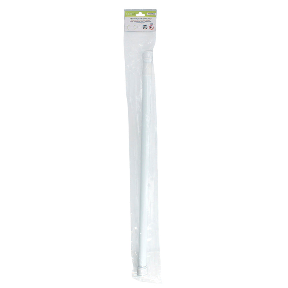 White aluminum extendable shower curtain rod 125 to 220 cm