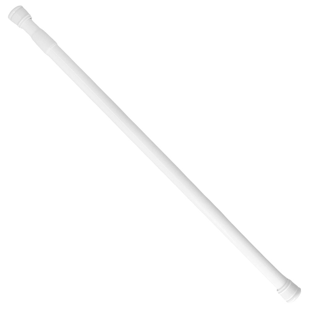 White aluminum extendable shower curtain rod 125 to 220 cm