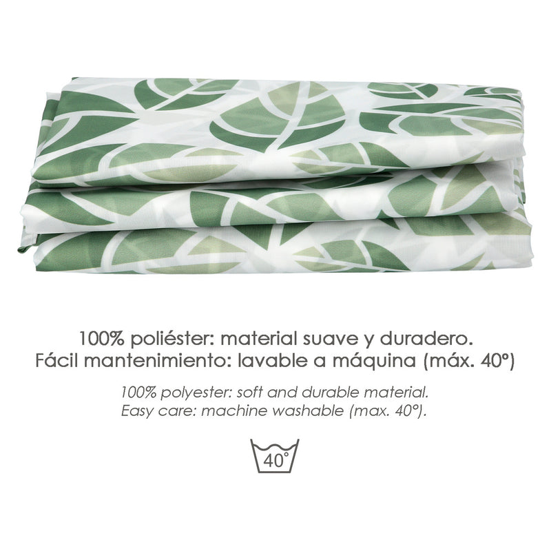 Cortina ducha hojas verdes 180x200 cm. impermeable