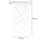 Shower curtain grey droplets 180x200 cm waterproof