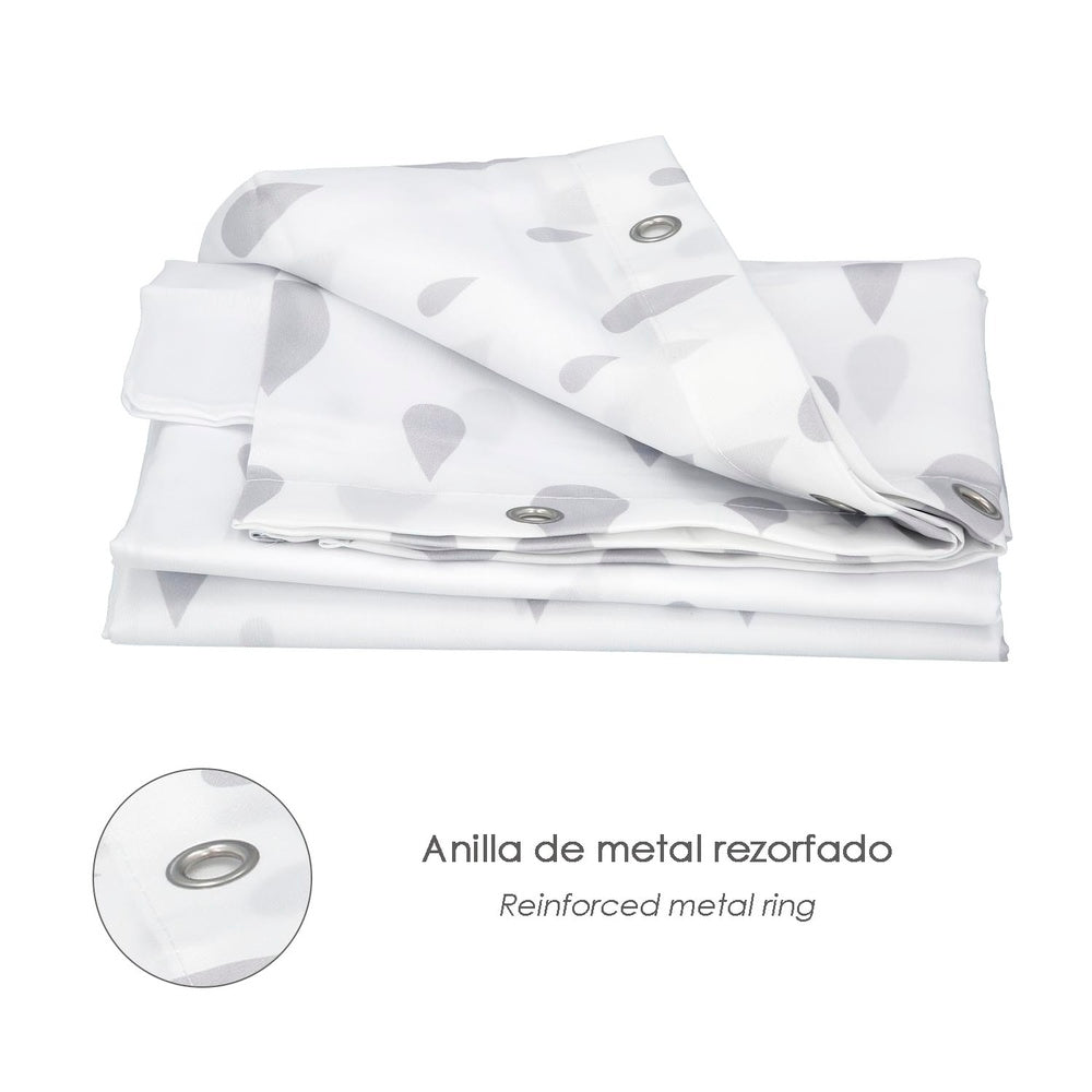 Cortina de duche gotas cinzenta 180x200 cm impermeável