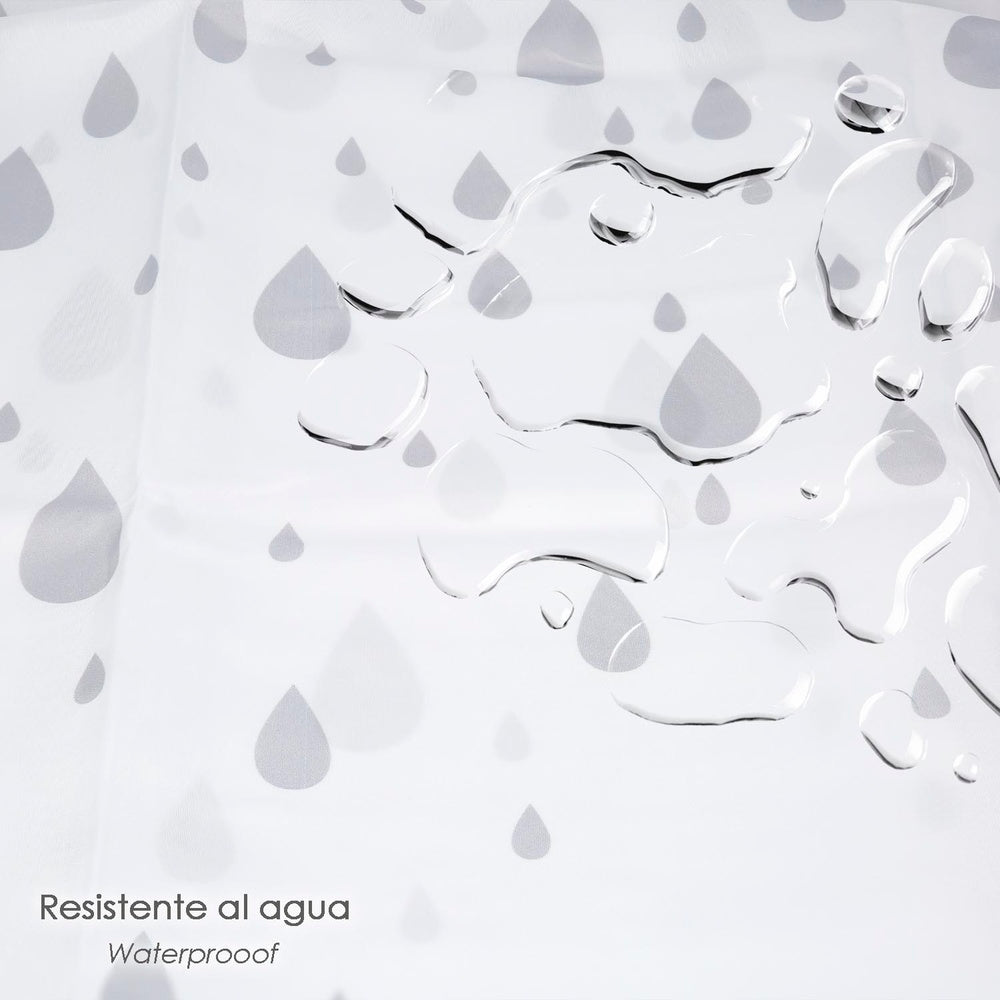 Shower curtain grey droplets 180x200 cm waterproof