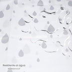 Shower curtain grey droplets 180x200 cm waterproof