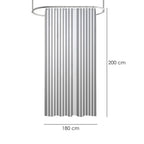 White striped shower curtain 180x200 cm waterproof
