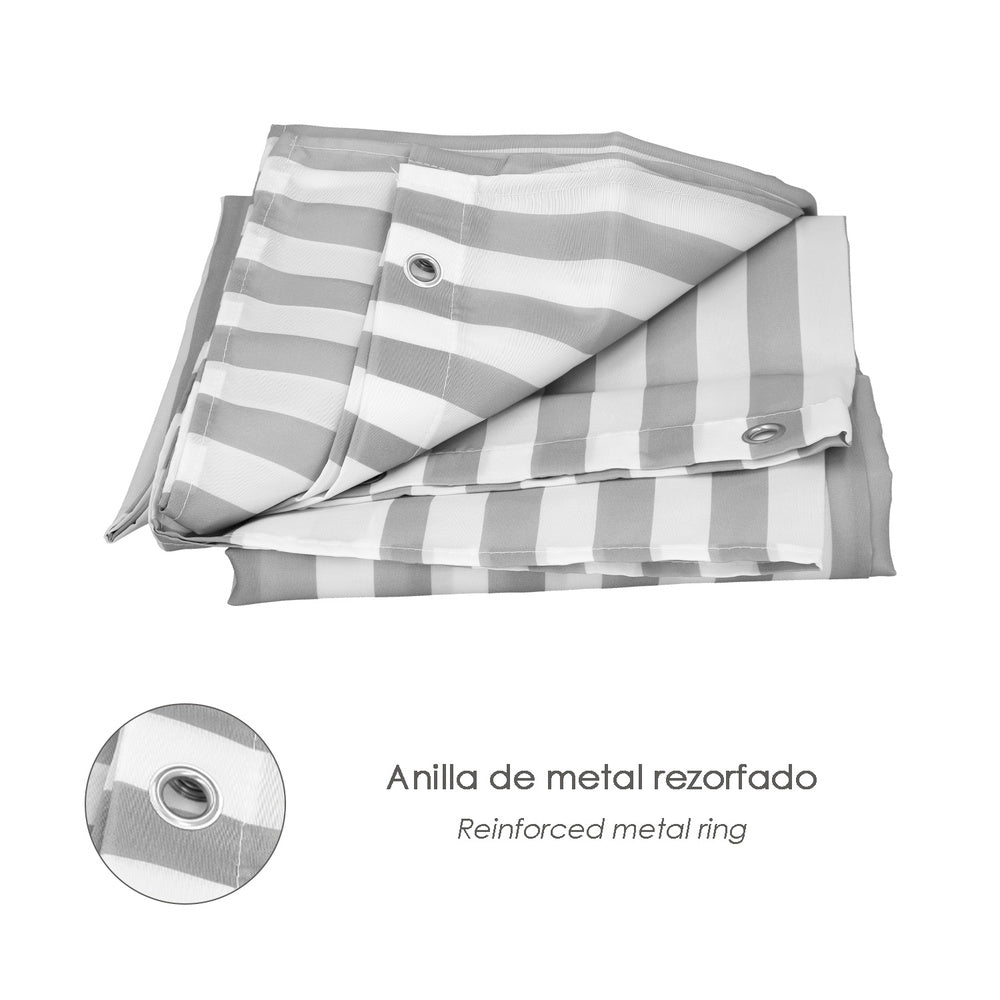 Cortina de duche de riscas brancas 180x200 cm impermeável