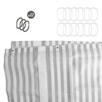 White striped shower curtain 180x200 cm waterproof