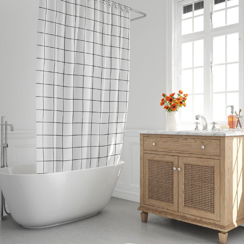 Cortina ducha cuadros 180x200 cm. impermeable