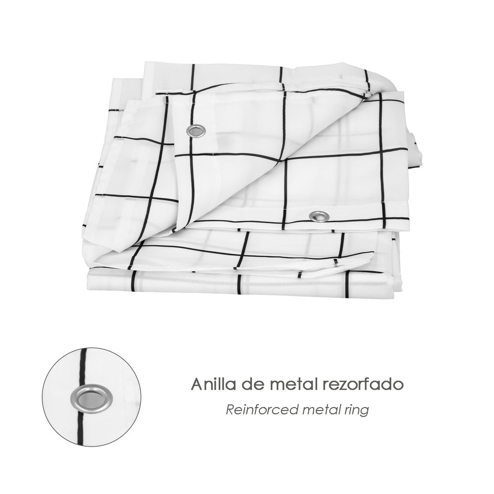 Cortina de chuveiro axadrezada 180x200 cm impermeável