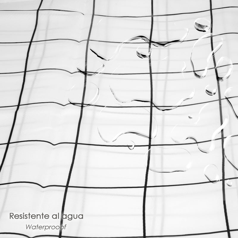Cortina ducha cuadros 180x200 cm. impermeable