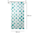 Geometric blue shower curtain 180x200 cm waterproof