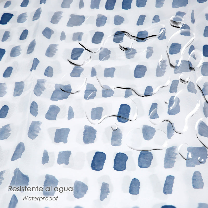 Cortina ducha matrix azul 180x200 cm. impermeable