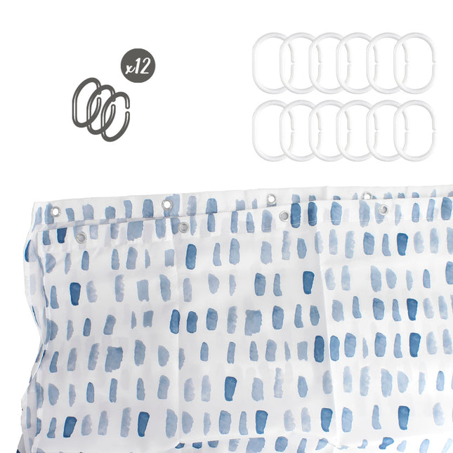 Cortina ducha matrix azul 180x200 cm. impermeable