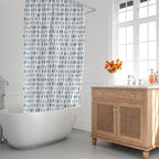 Blue Matrix Shower Curtain 180x200 cm Waterproof