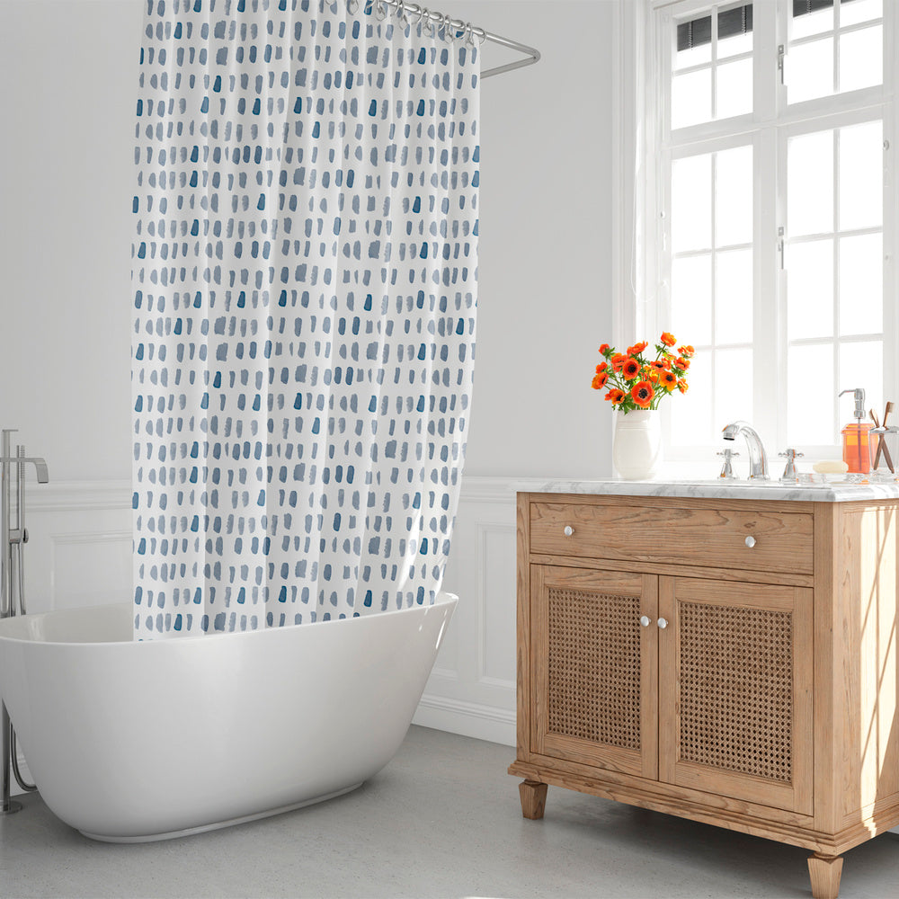 Cortina de duche Matrix azul 180x200 cm impermeável