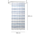 Blue stripe shower curtain 180x200 cm waterproof