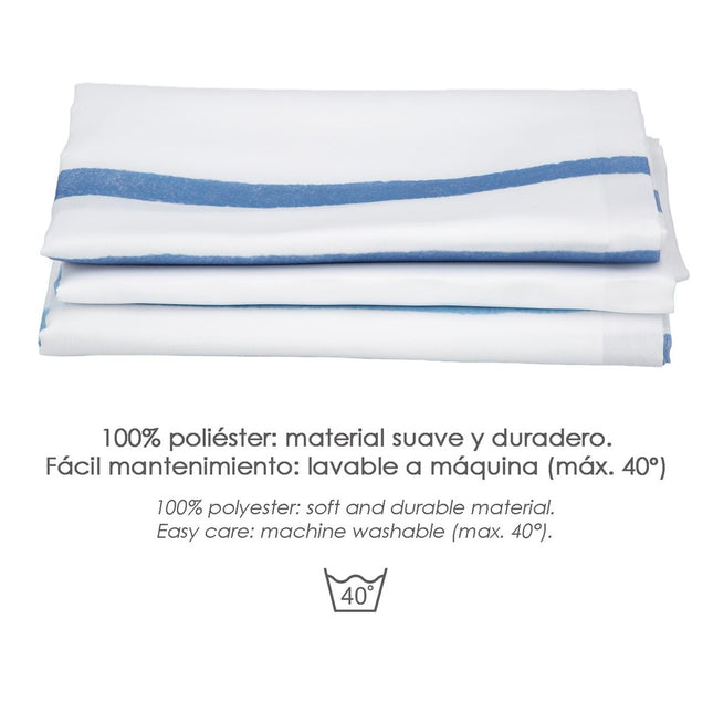 Cortina ducha rayas azules 180x200 cm. impermeable