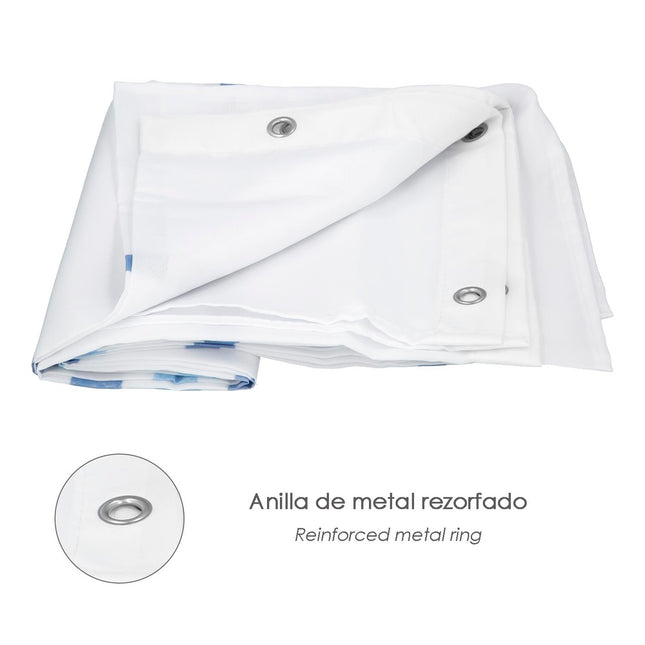 Cortina ducha rayas azules 180x200 cm. impermeable
