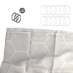 Geometric shapes shower curtain beige 180x200 cm waterproof