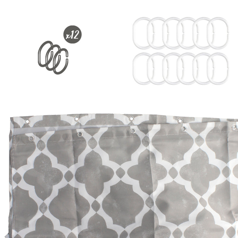 Cortina ducha vintage 180x200 cm. impermeable