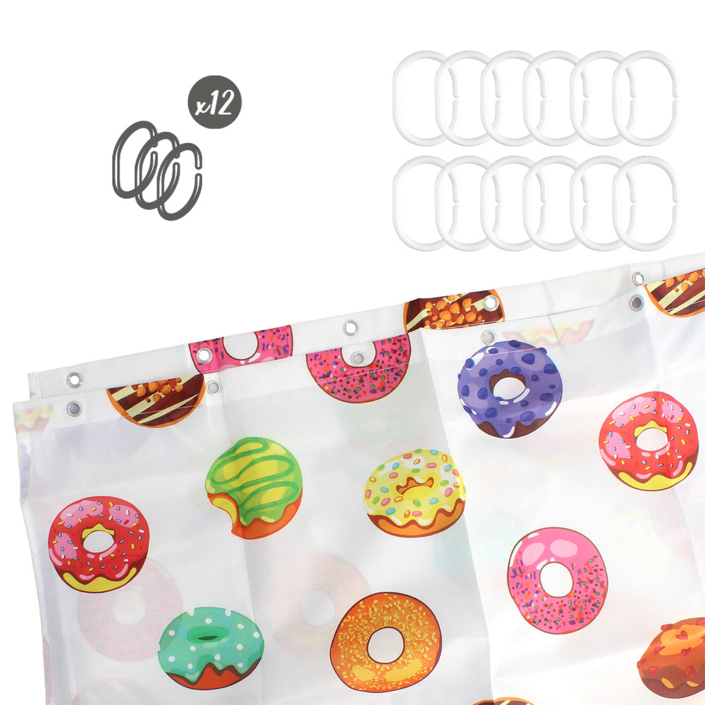 Cortina ducha donuts 180x200 cm impermeable