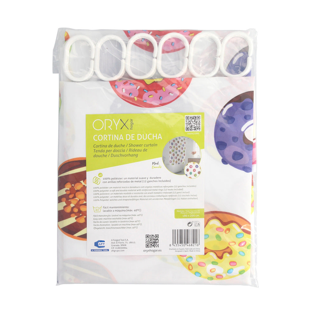 Cortina ducha donuts 180x200 cm impermeable