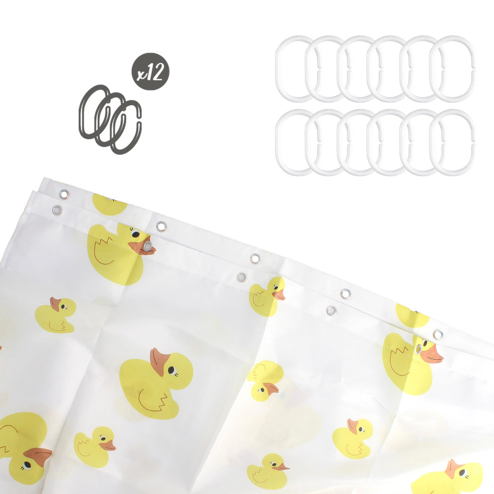 Rubber duck shower curtain 180x200 cm waterproof