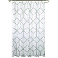 Cortina de duche de tecido geometria 180 x 200 cm cortina de casa de banho, cortina de tecido impermeável com anéis