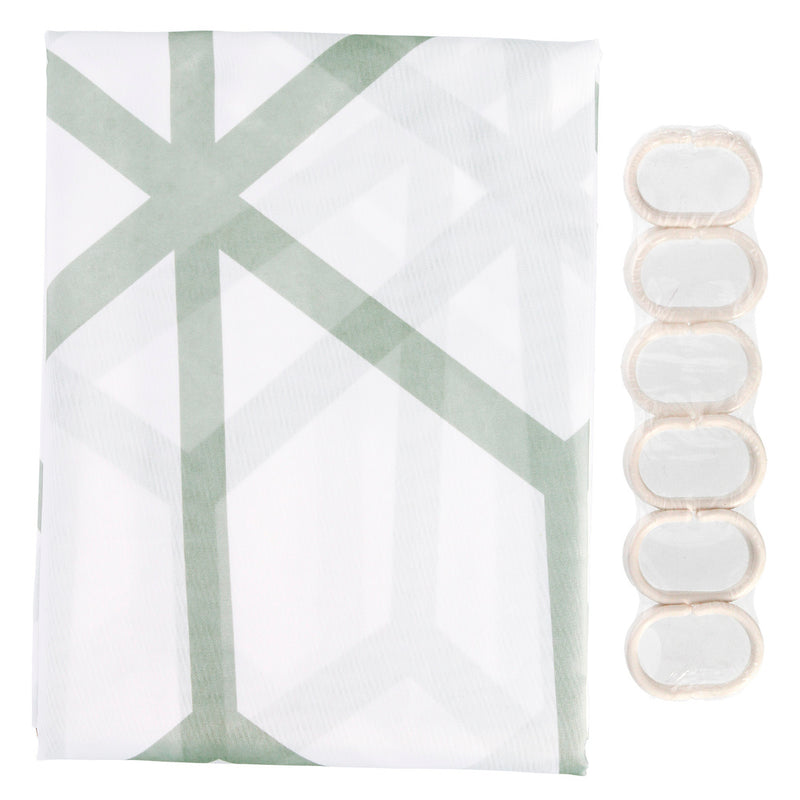 Cortina ducha tela geometria 180 x 200 cm. cortina baño, cortina tela impermeable con anillas