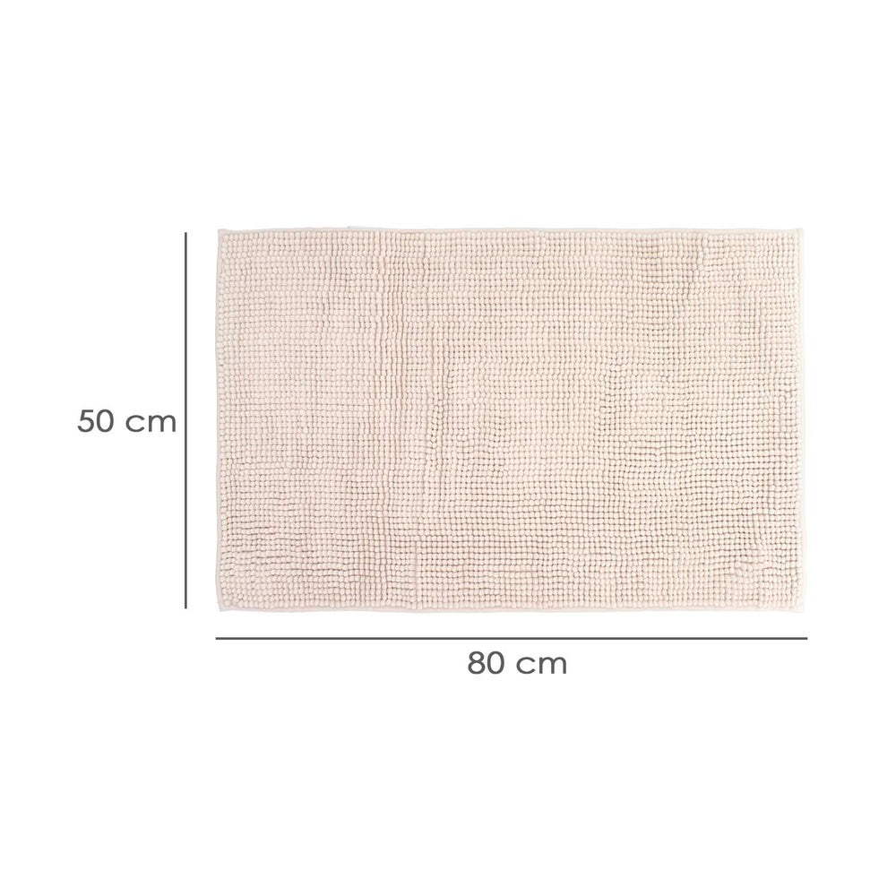Alfombra baño poliéster chenilla 50x80 cm marrón.