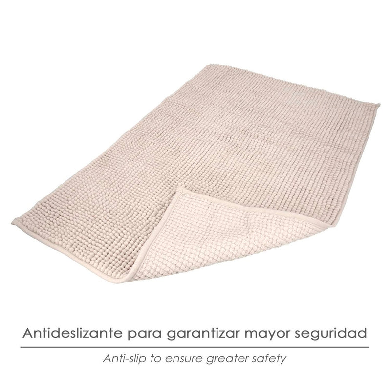 Alfombra baño poliéster chenilla 50x80 cm. marrón