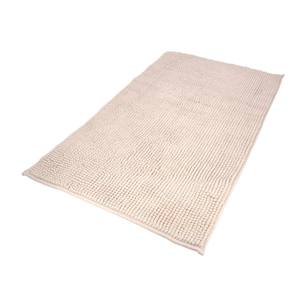 Alfombra baño poliéster chenilla 50x80 cm marrón.