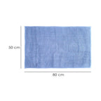 Alfombra baño poliéster chenilla 50x80 cm azul.